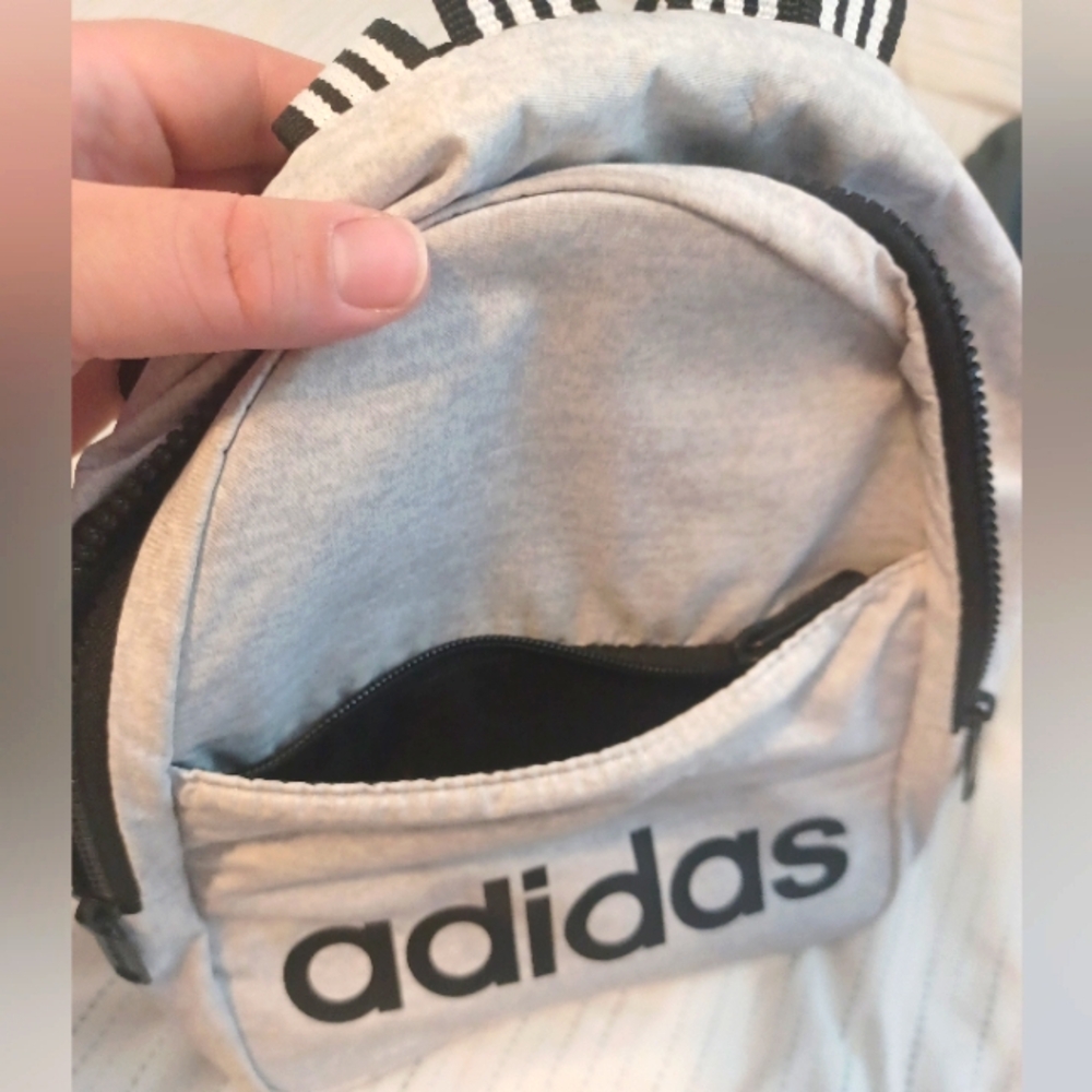 *2/$20* Adidas Light Gray Mini Backpack - Picture 4 of 4